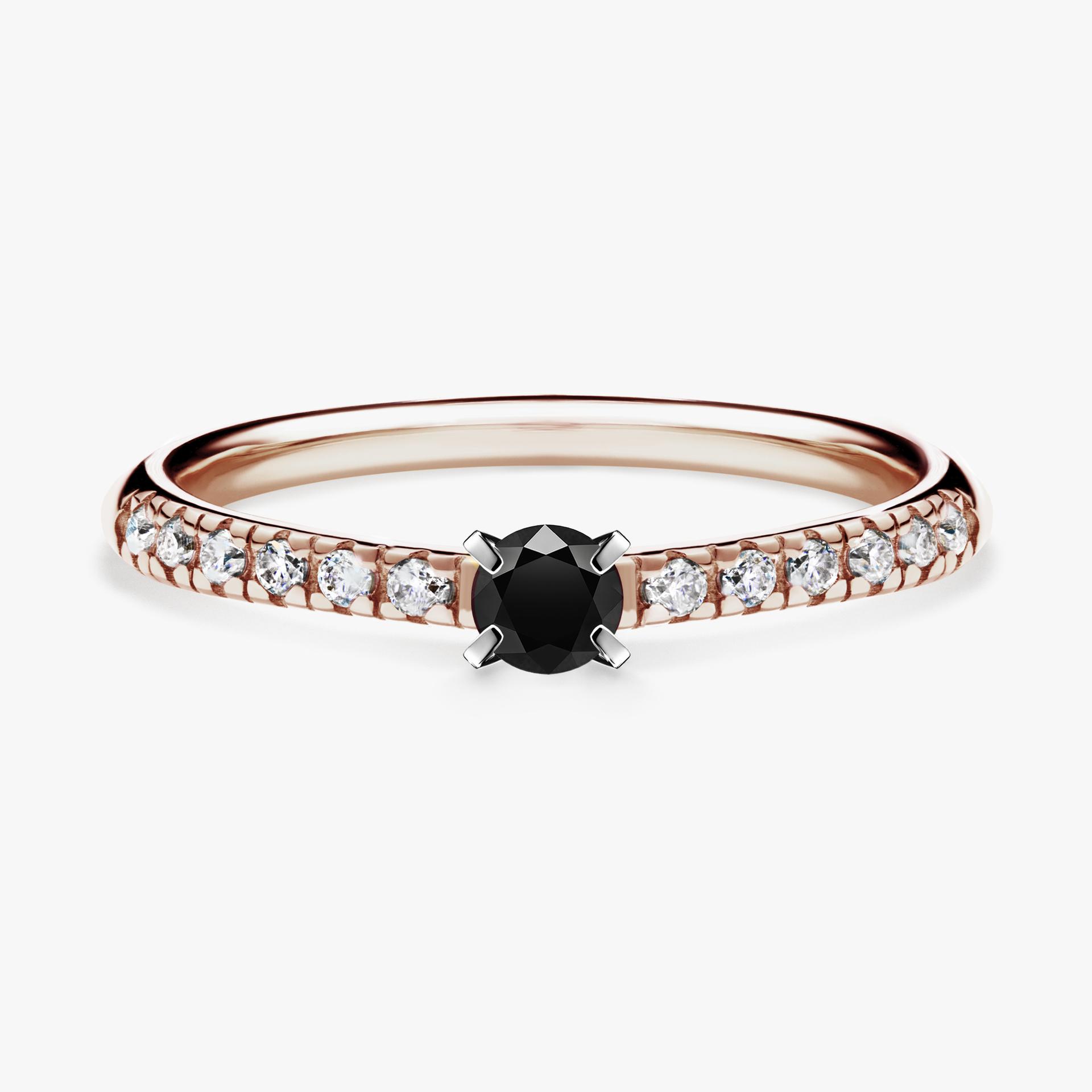 Pierscionek zareczynowy z diamentem czarnym 022 CT z rozowego zlota my sunshine 01 (1)